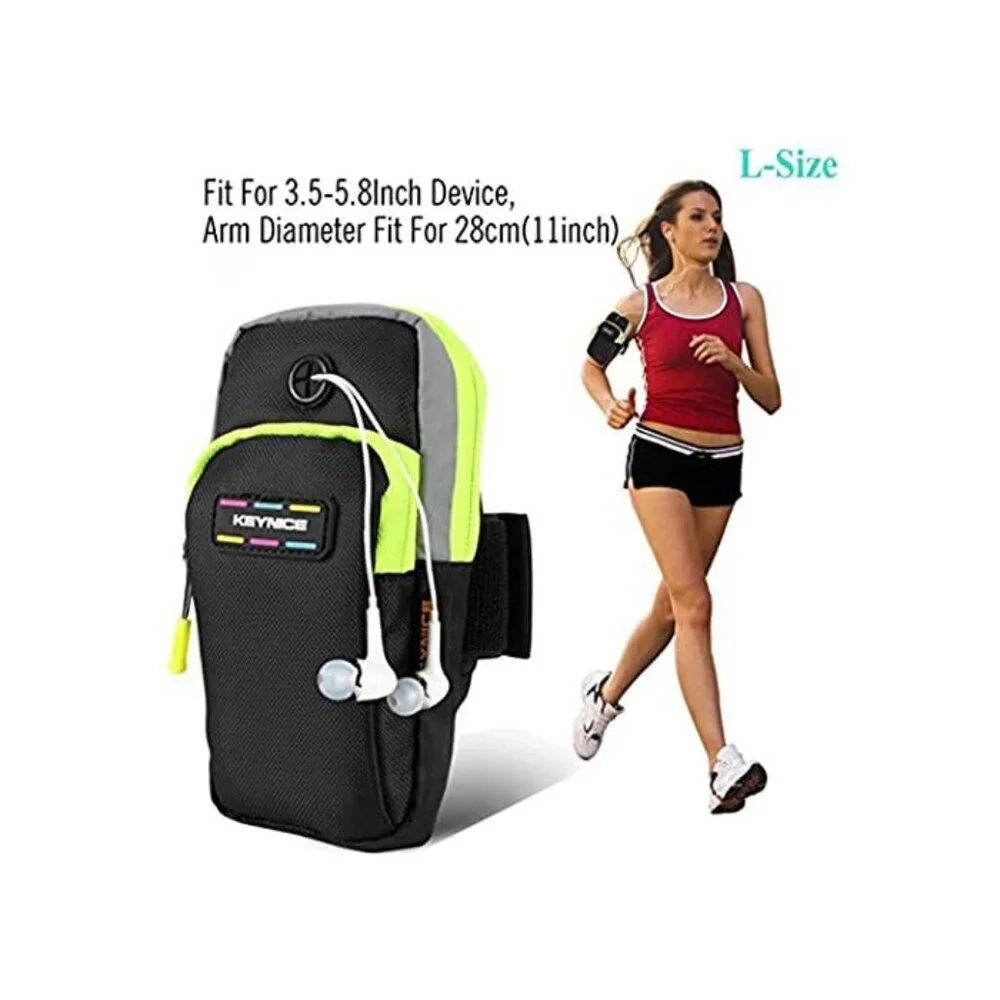 Cell Phone Sports Armband,Keynice Multifunctional Pockets Workout Running ArmBag